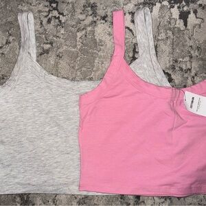 Cotton On Gray and Pink Crop Tops
